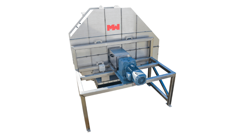 Cross-Belt Sampler (CBS) machine extracting material sample from conveyor belt in an industrial setting