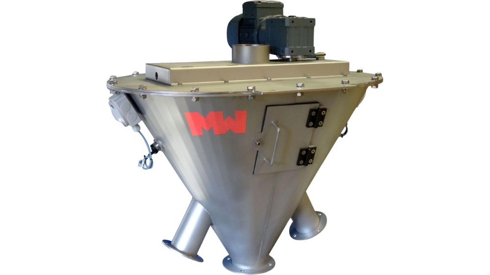 Vezin Sampler designed for collecting representative samples from vertically falling bulk materials in industrial processes.