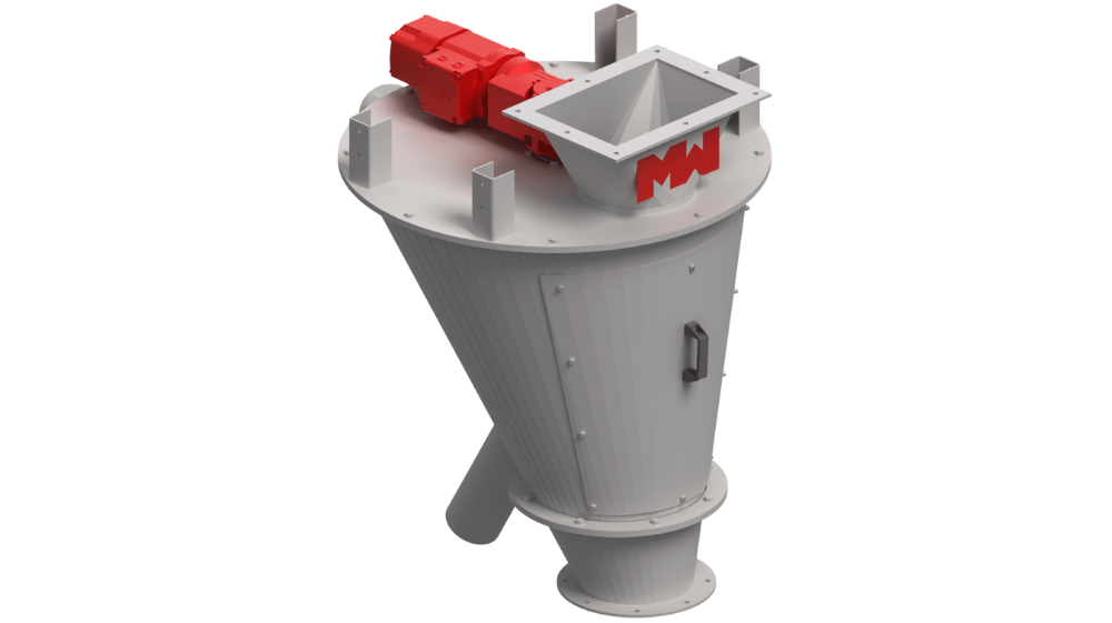 Vezin Sampler designed for collecting representative samples from vertically falling bulk materials in industrial processes.