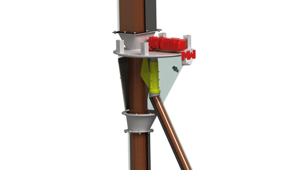 Vezin Sampler designed for collecting representative samples from vertically falling bulk materials in industrial processes.