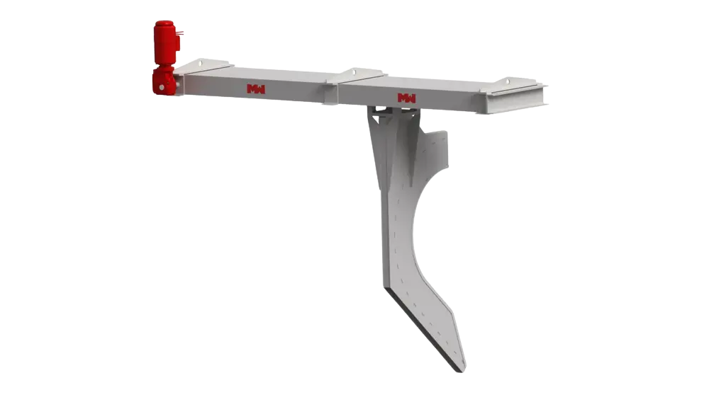 Diagram or image of the Cross Stream Cutter (CSC), a mechanical device that collects a full cross-sectional sample of free-falling bulk material as it flows through an outlet chute.