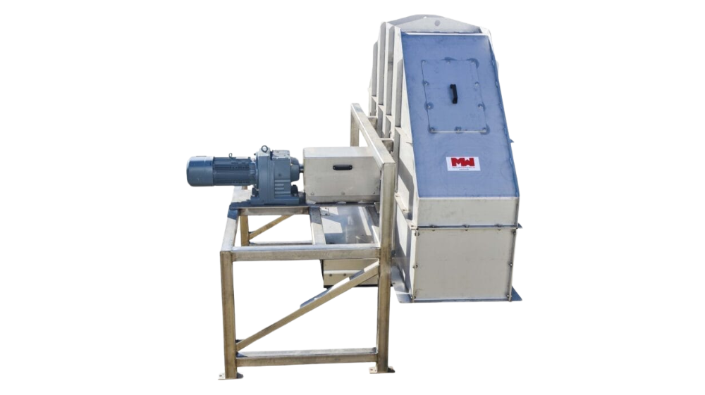 Cross-Belt Sampler (CBS) machine extracting material sample from conveyor belt in an industrial setting