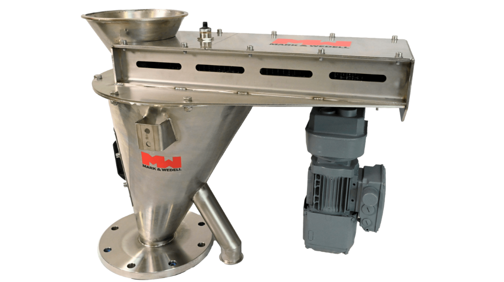 Vezin Sampler designed for collecting representative samples from vertically falling bulk materials in industrial processes.