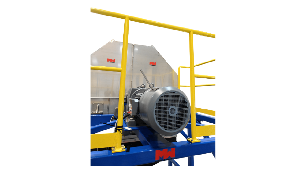 Cross-Belt Sampler (CBS) machine extracting material sample from conveyor belt in an industrial setting